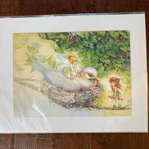 NWT Vintage TinkerBell Disney Artist Print Matted in Original Sealed Tinker Bell